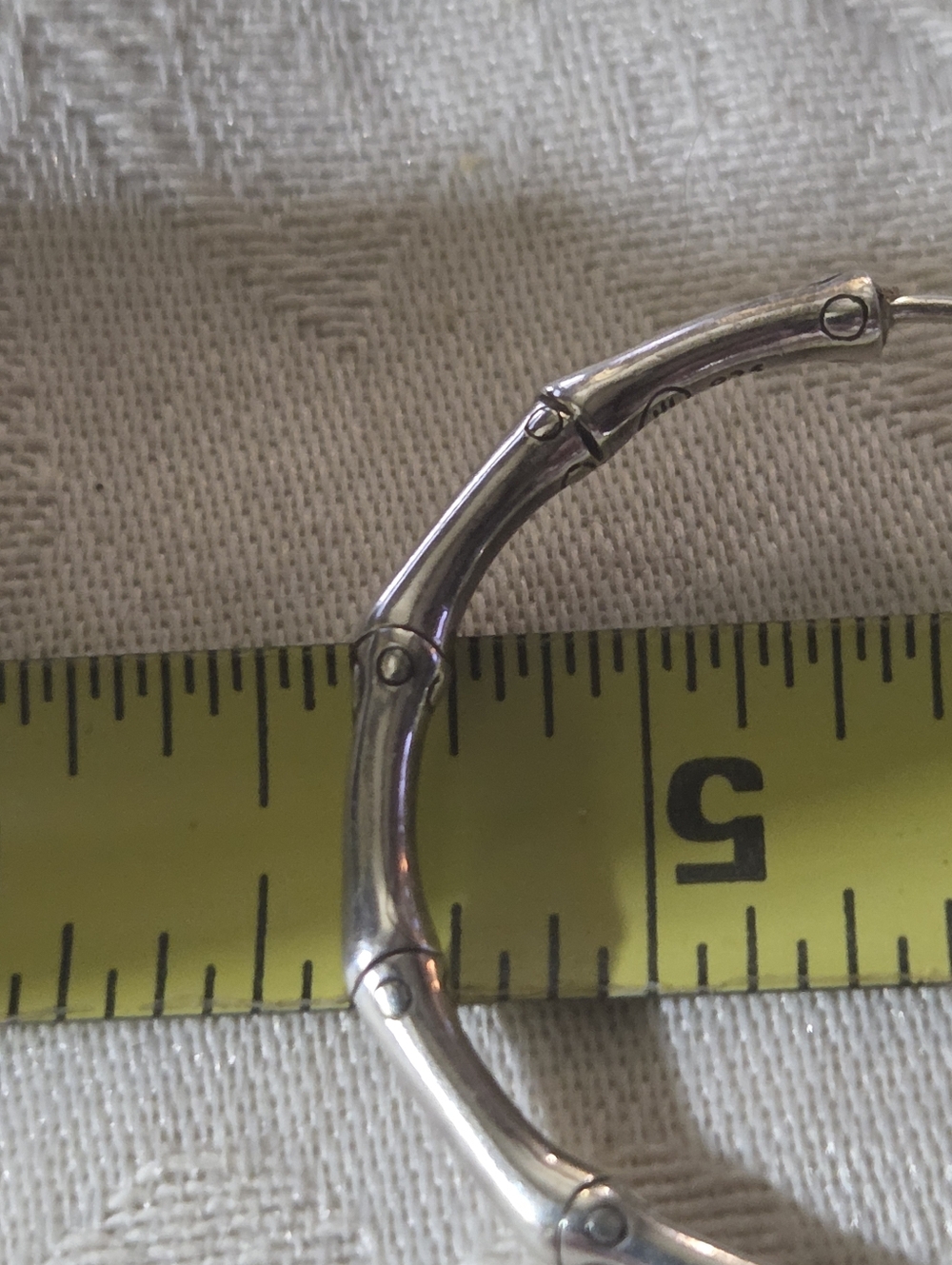 John Hardy Sterling Silver Medium Bamboo Hoop Earrings - Picture 9 of 9